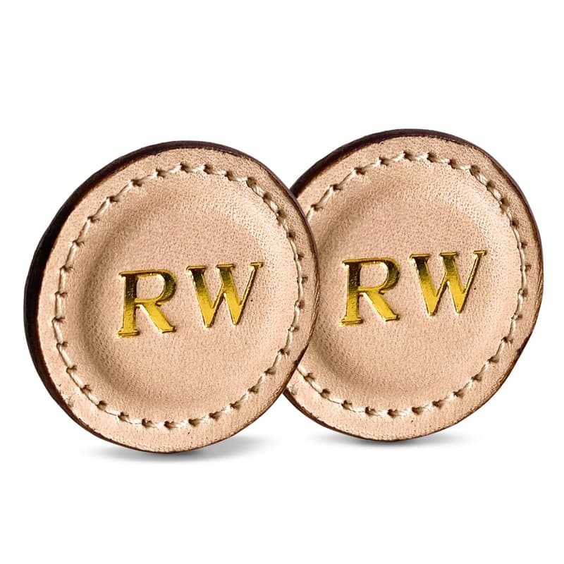 Father’s Day Personalized Golf Ball Markers Set - Monogrammed Leather