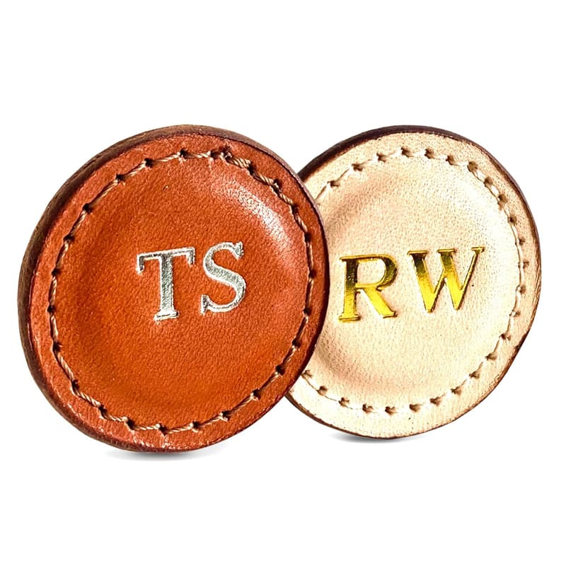 Father's Day Personalized Golf Ball Markers - Set of 2 Leather