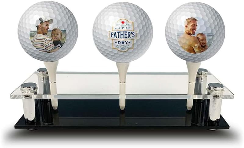 Personalized Father's Day Golf Balls Display Stand - 3-Pack