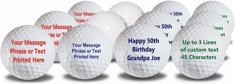Personalized Golf Balls - 12 Pack with Custom Text