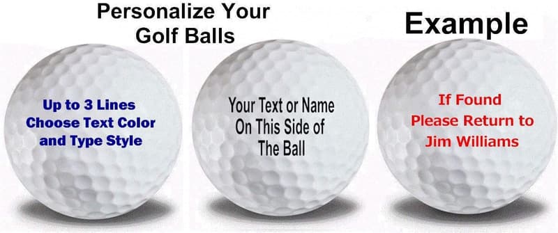 Personalized Golf Balls - 12 Pack with Custom Text