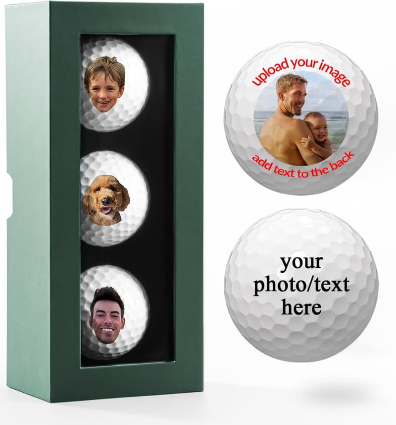 Personalized Golf Balls with Custom Photo & Text for Men