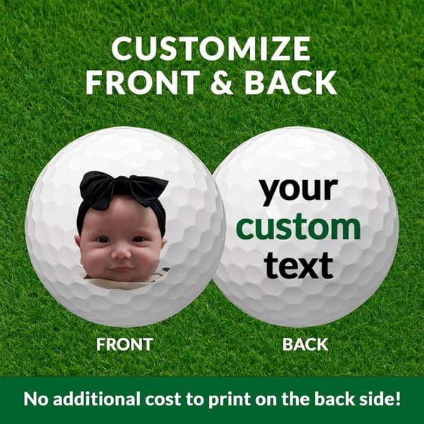 Personalized Golf Balls with Custom Photo & Text for Men