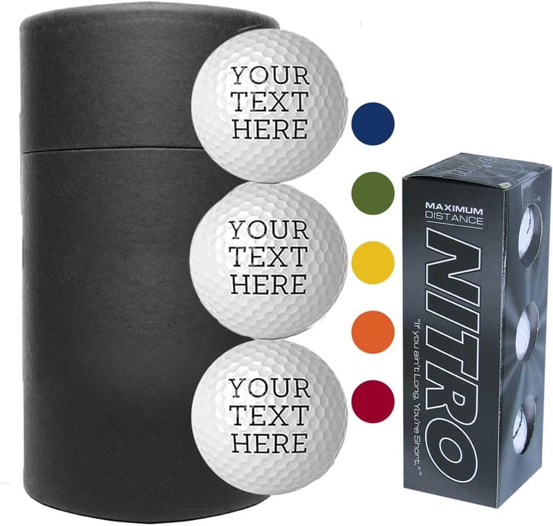 Personalized Nitro Golf Balls - Custom Text & Photo - Gifts for Men