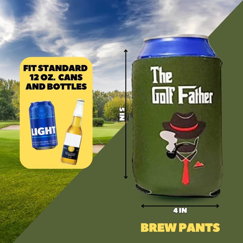 Golf Themed Coozies - Premium Neoprene, 6 Pack Gift for Golfers