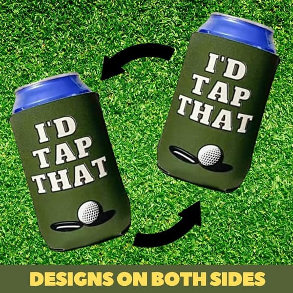 Golf Themed Coozies - Premium Neoprene, 6 Pack Gift for Golfers