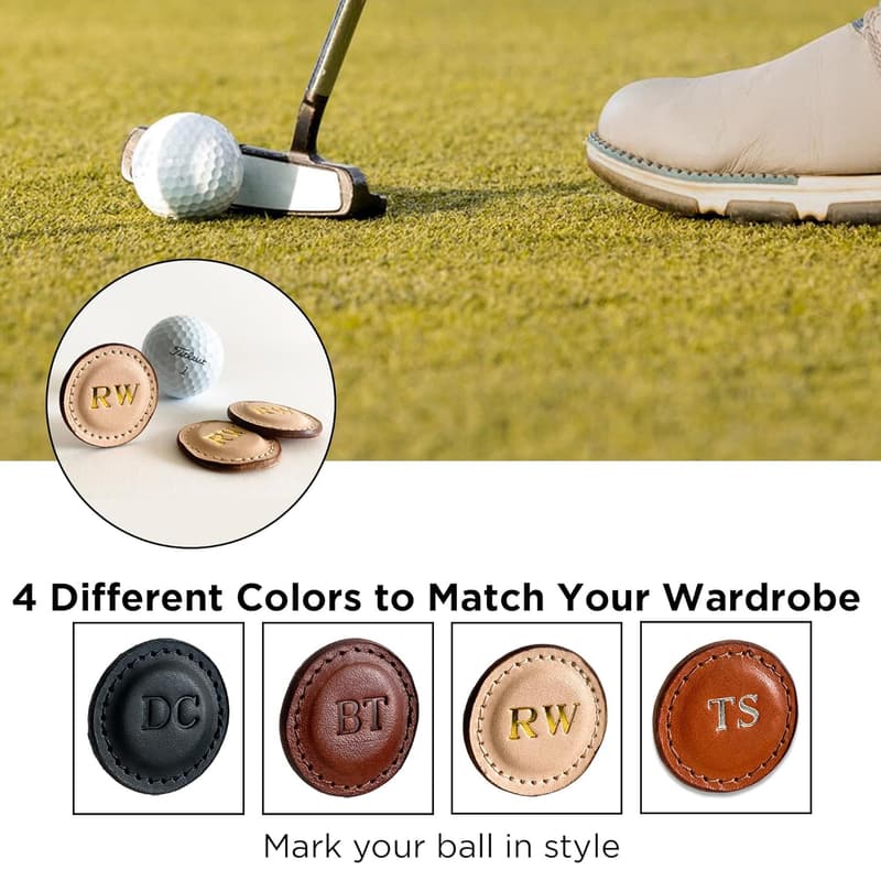 Father's Day Personalized Golf Ball Markers - Set of 2 Leather