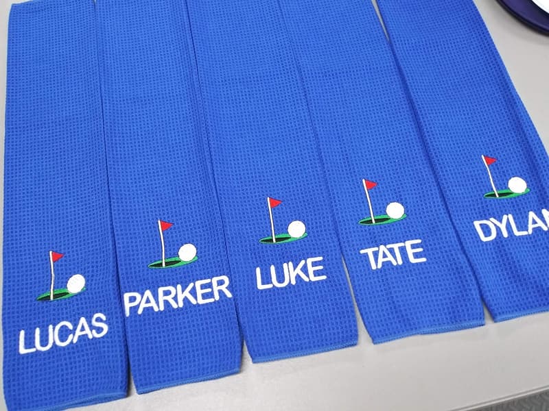 Personalized Green Golf Towel, Waffle Microfiber, Monogrammed