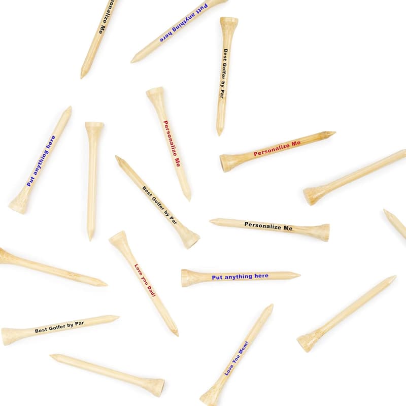 Custom Personalized Golf Tees - 18 Bamboo Tees with Name
