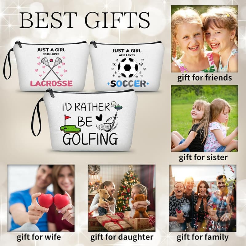 Golf Gifts: Women's Golf Ball Bag & Cosmetic Purse