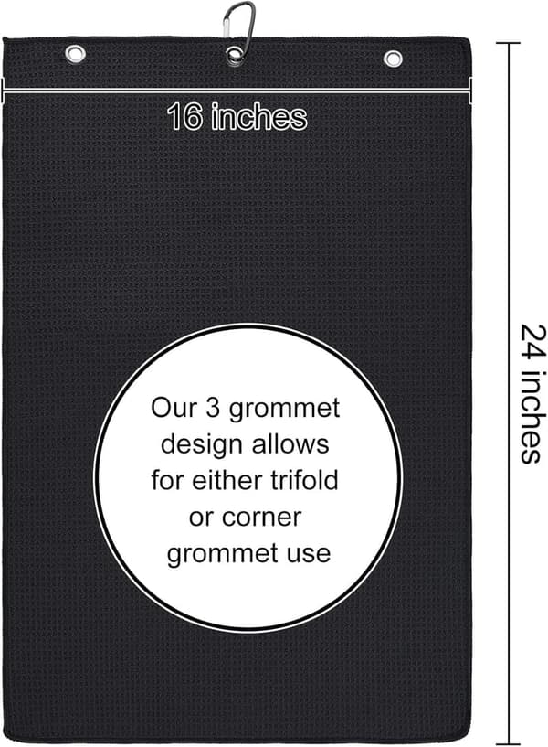 Personalized Golf Towel with Clip - Embroidered Microfiber