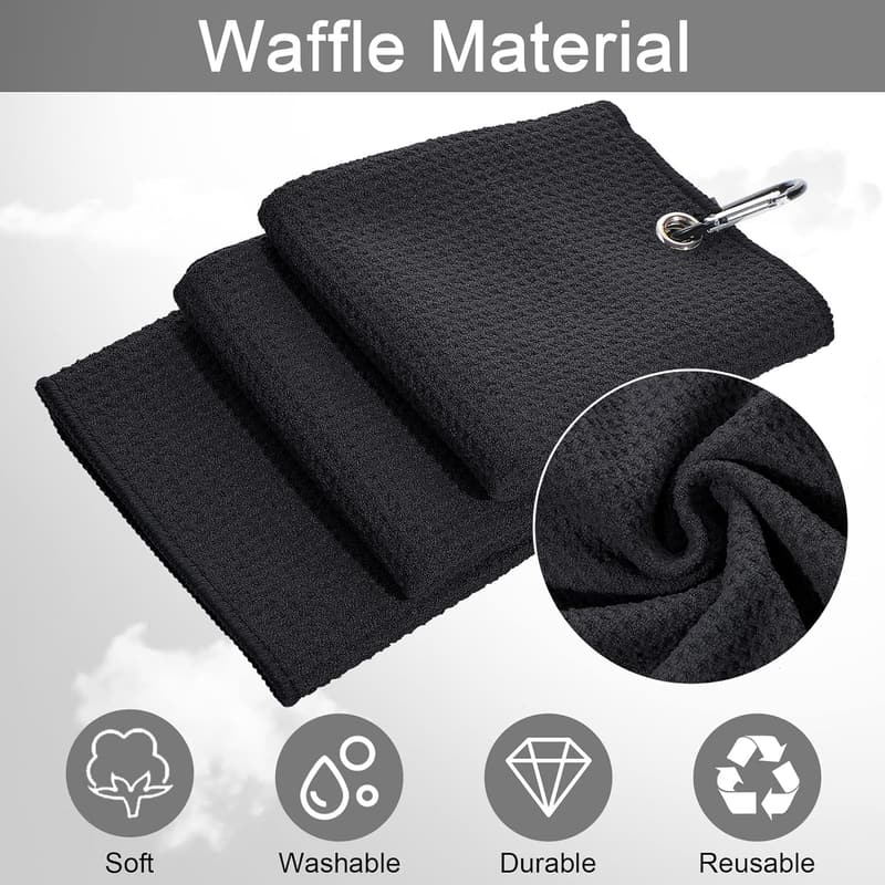 Personalized Golf Towel with Clip - Embroidered Microfiber
