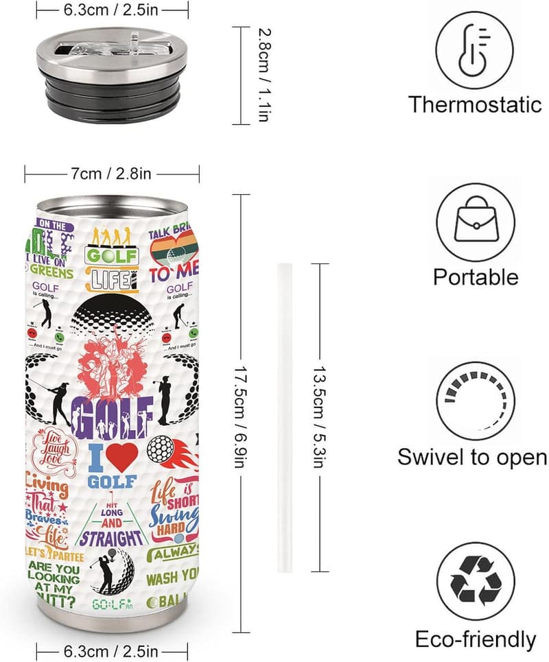 Golf Tumbler Cup - Stainless Steel Travel Mug for Golf Lovers