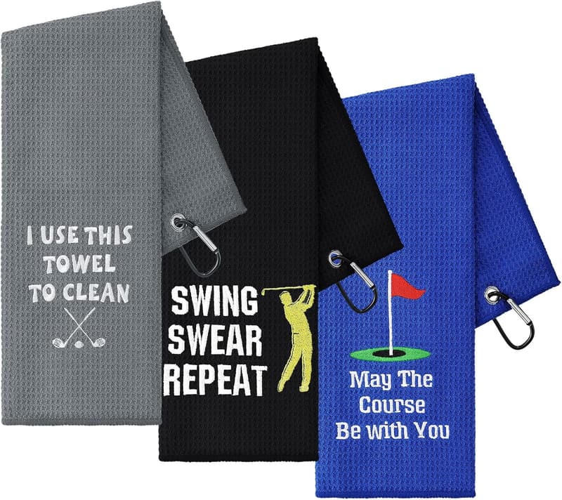 Funny Golf Embroidered Towels - 3 Pack for Golf Lovers