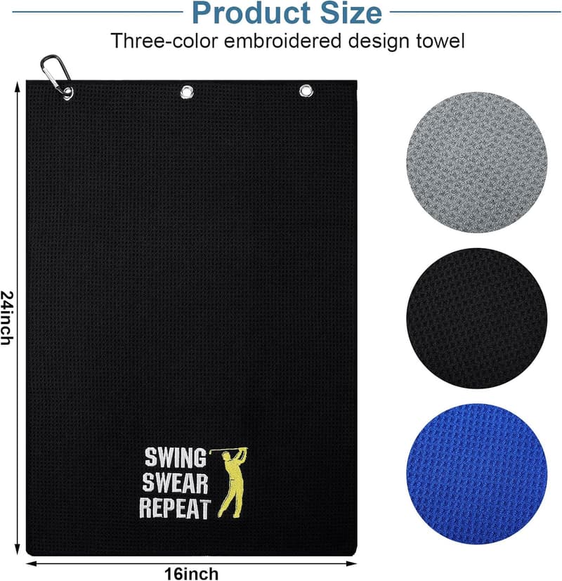 Funny Golf Embroidered Towels - 3 Pack for Golf Lovers