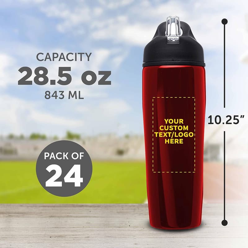Personalized Stainless Steel Water Bottles – 24 Pack, 28.5 oz