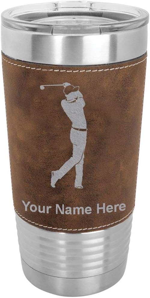 Personalized Rustic Golf Tumbler Mug - 20oz Vacuum Insulated