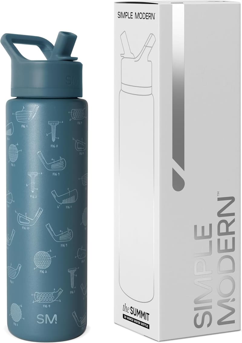 Father's Day 30oz Stainless Steel Water Bottle with Straw Lid