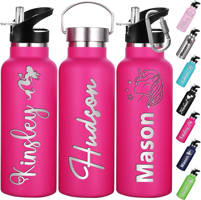 Custom Engraved 26oz Stainless Steel Water Bottle with Straw Lid