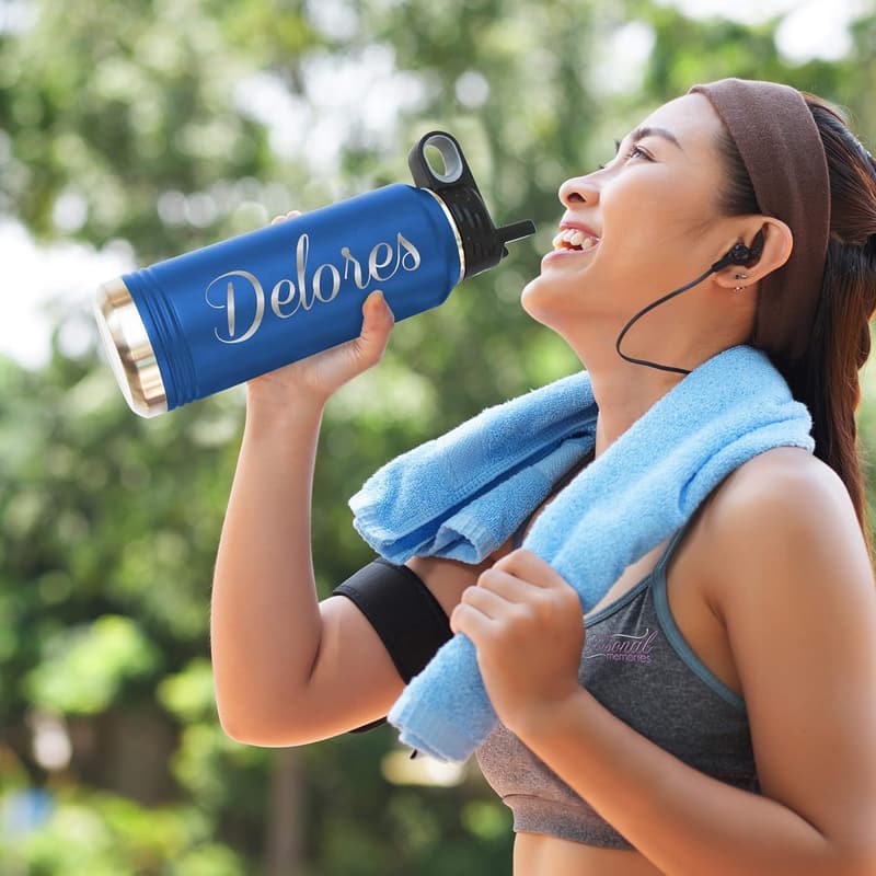 Personalized 32 oz Stainless Steel Sports Water Bottle