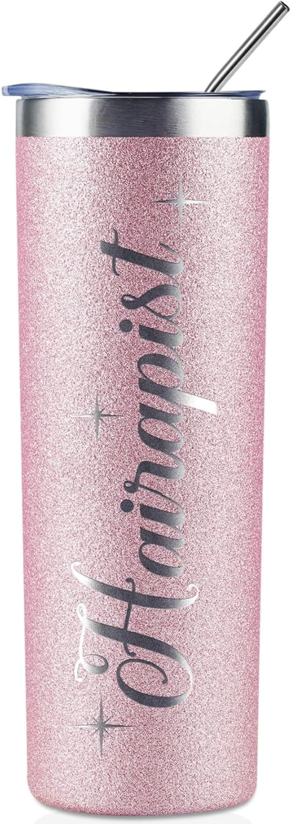 Hair Stylist Gift: 20oz Stainless Steel Tumbler with Card