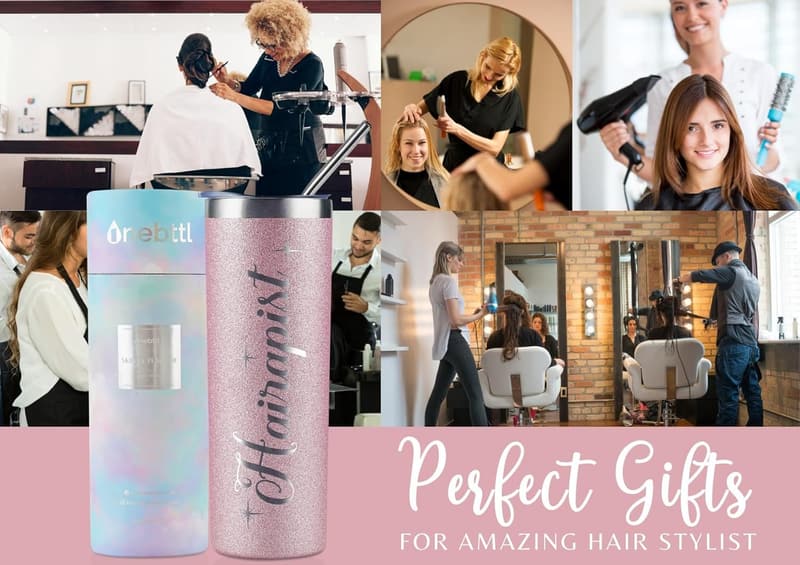 Hair Stylist Gift: 20oz Stainless Steel Tumbler with Card