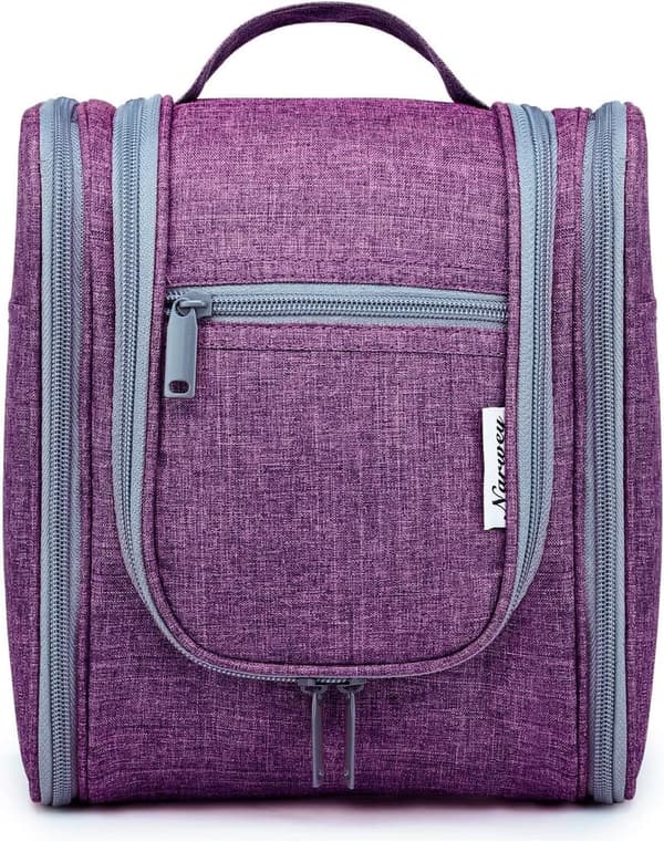 Travel Makeup Organizer Bag for Women - Dark Purple