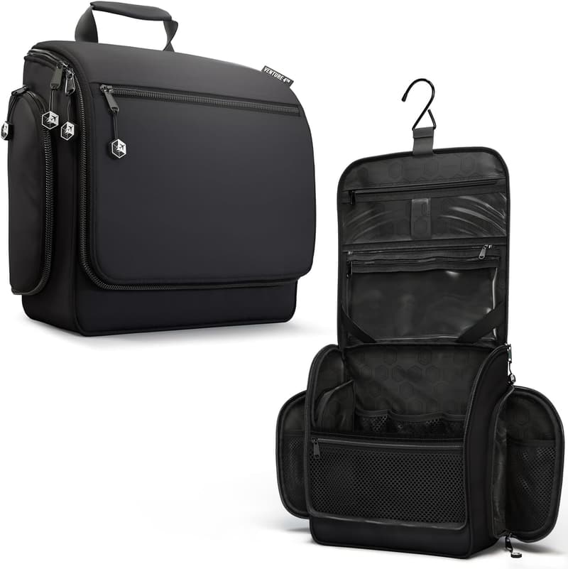 Travel Toiletry Organizer Bag for Women & Men - Black