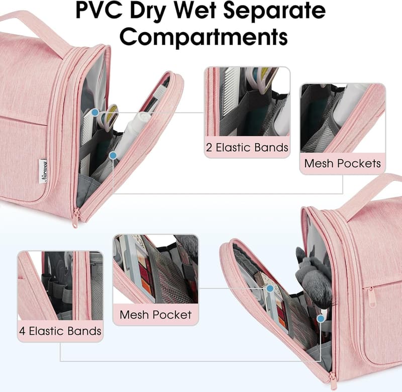 Travel Makeup Organizer for Women - Hanging Toiletry Bag