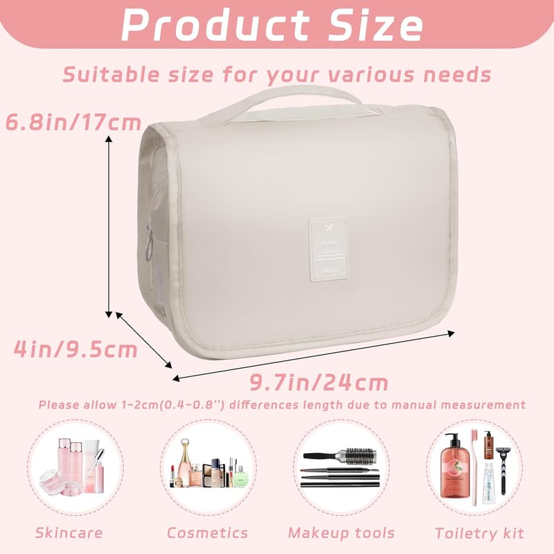Multifunctional Waterproof Toiletry Bag with Hanging Hook