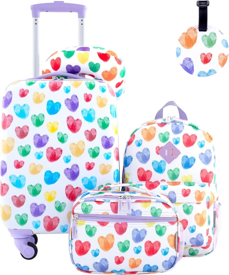 Kids' Thumbprint Heart 5-Piece Luggage Set
