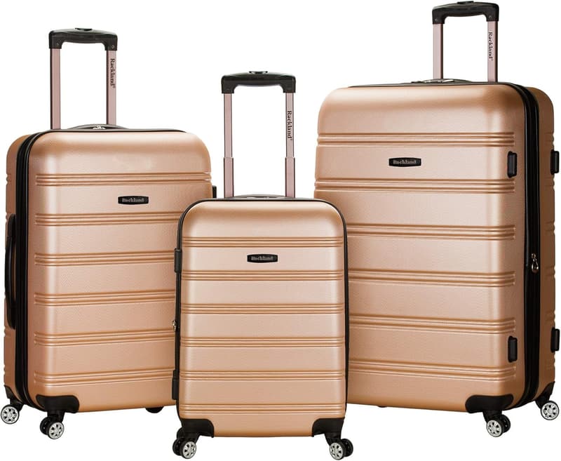 Expandable Hardside Luggage Set with Spinner Wheels - Champagne, 3 Pieces