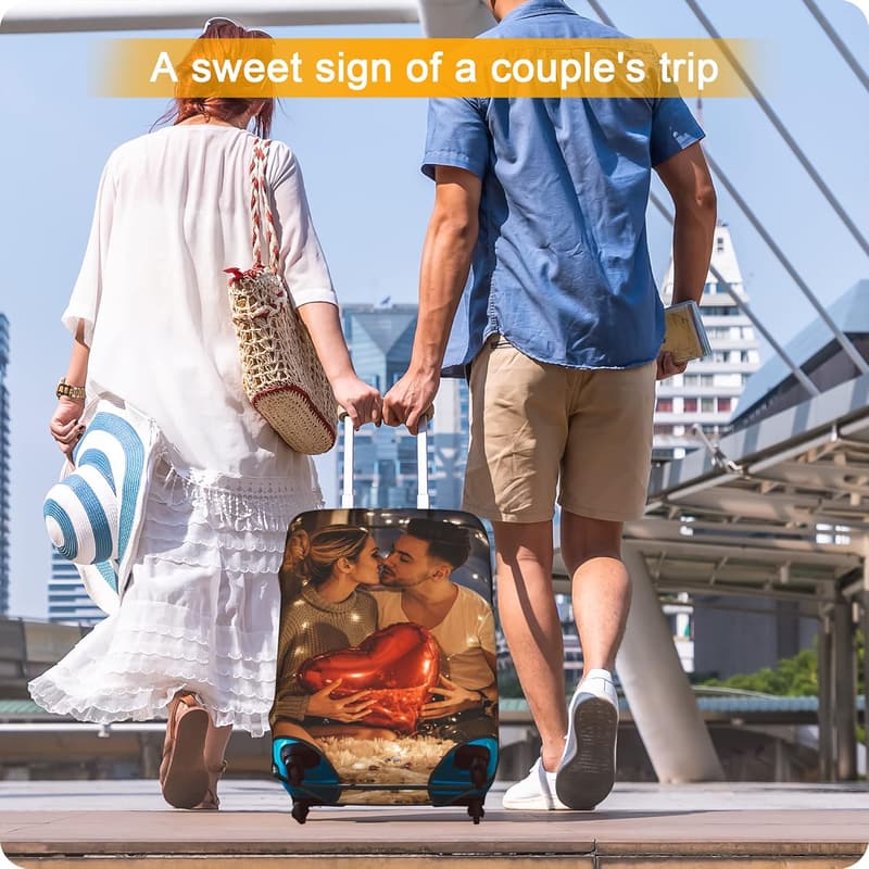 Personalized Travel Luggage Cover - Customizable Design & Washable