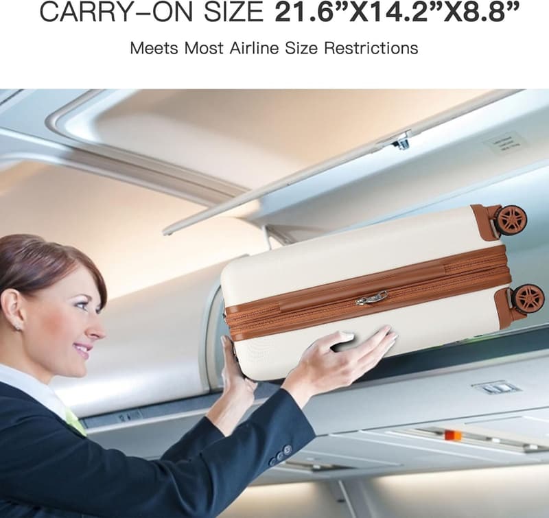 Kono 20-Inch Expandable Carry-On Luggage with Spinner Wheels
