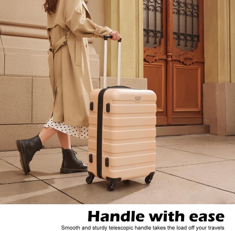 Lightweight Hardshell 3-Piece Luggage Set with TSA Lock - Orange