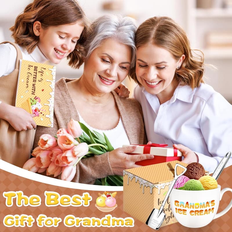 Personalized 24oz Ice Cream Bowl for Grandma's Birthday