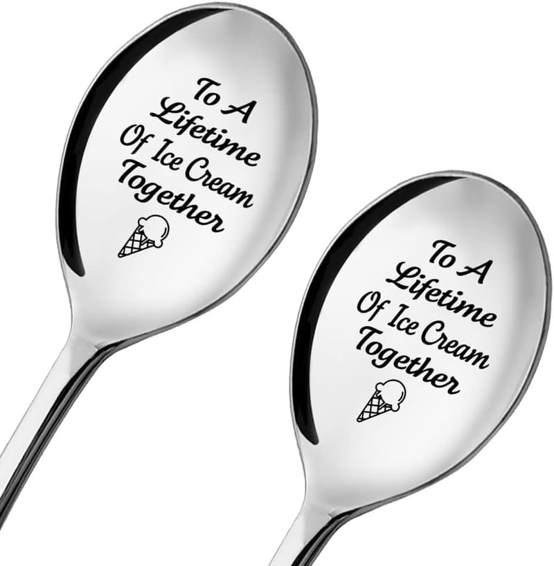 Anniversary Ice Cream Spoon Set for Couples - 2 Pcs