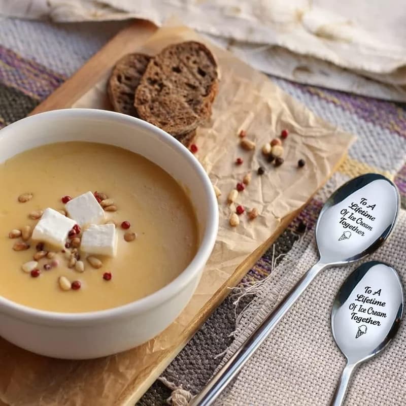 Anniversary Ice Cream Spoon Set for Couples - 2 Pcs
