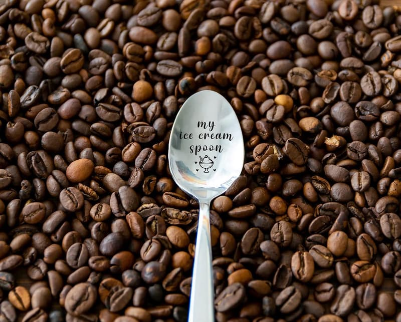 Funny Engraved Stainless Steel Ice Cream Spoon for Ice Cream Lovers