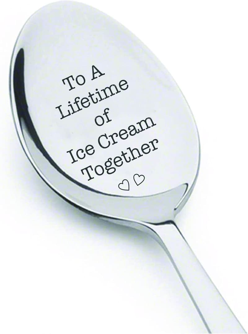 Engraved Spoon for Couples - Ice Cream Lovers' Gift