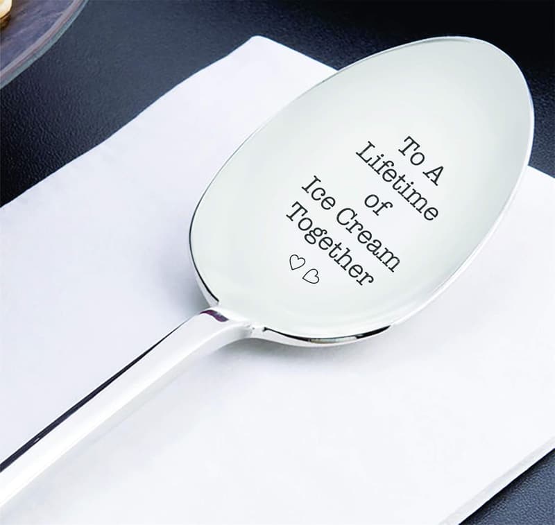 Engraved Spoon for Couples - Ice Cream Lovers' Gift