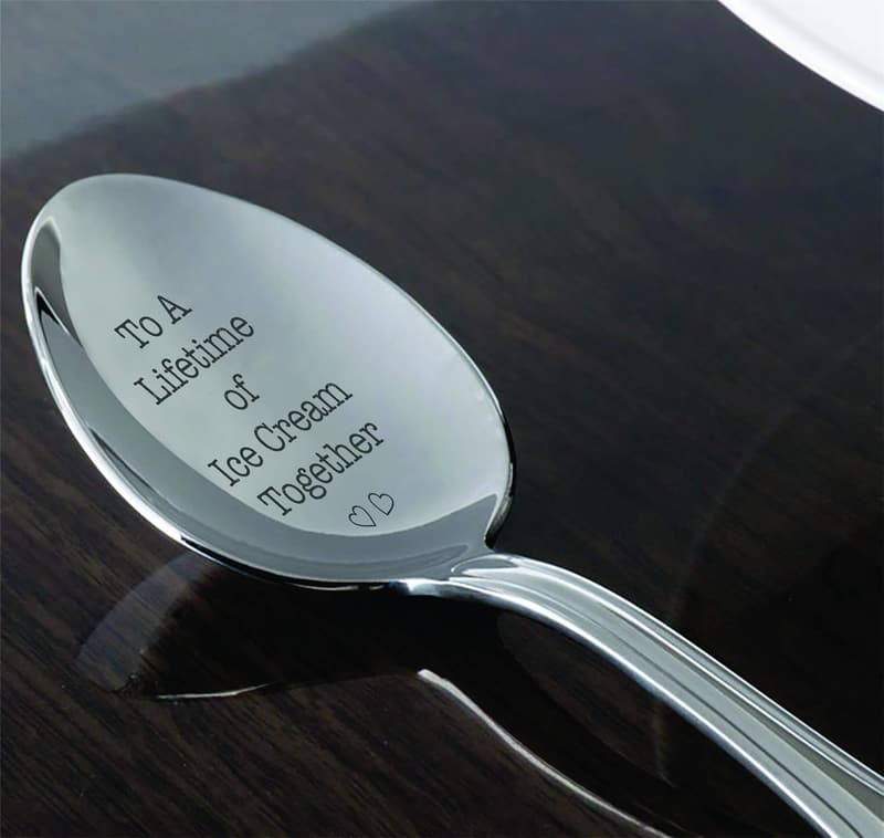 Engraved Spoon for Couples - Ice Cream Lovers' Gift