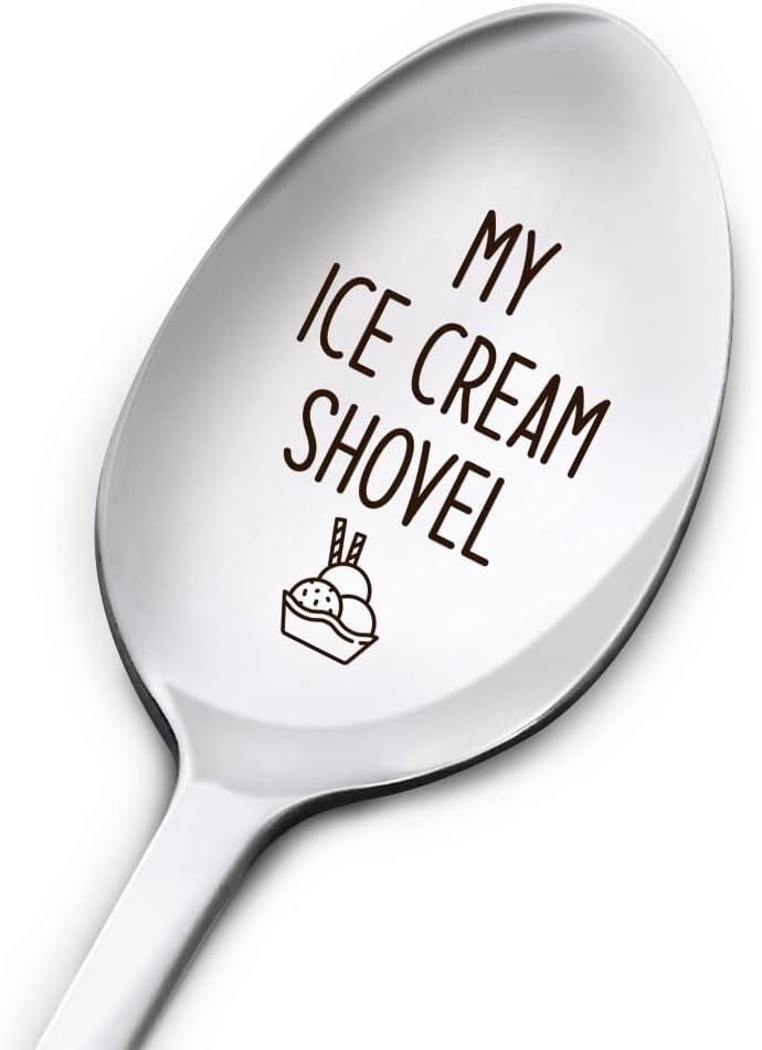 Engraved Stainless Steel Ice Cream Spoon for Birthday Gifts