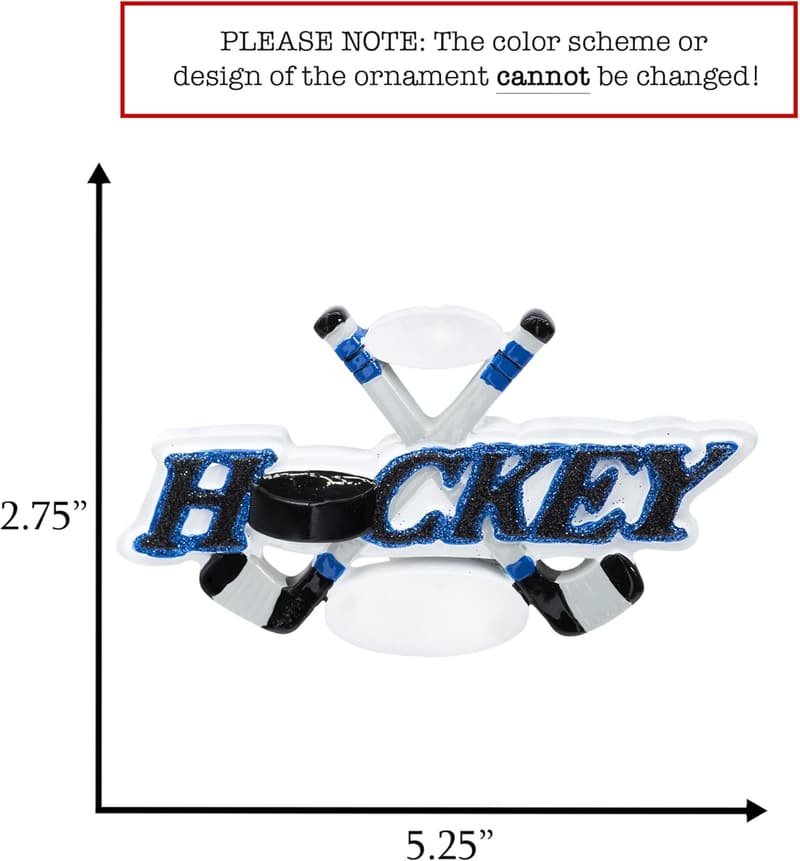 Personalized Ice Hockey Ornament 2025 - Custom Name & Year