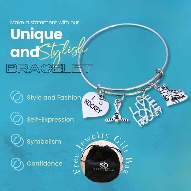 Hockey Bracelet Gift for Girls | Infinity Collection Bangle