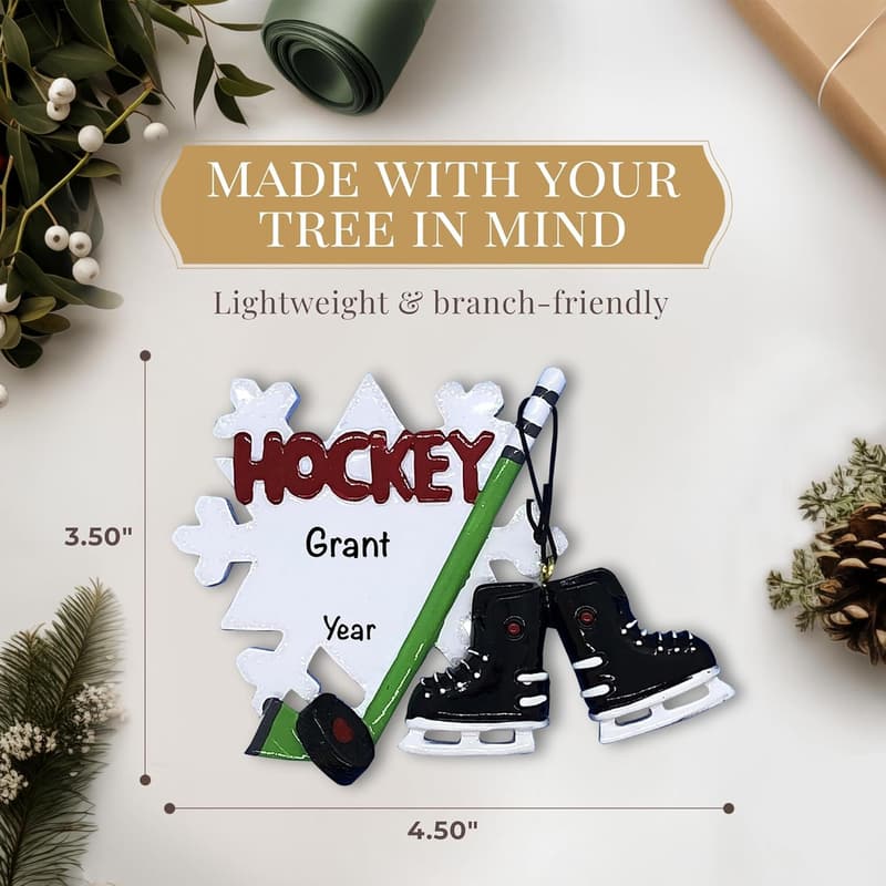 Personalized Ice Hockey Christmas Ornaments 2023 - Gift-Wrapped