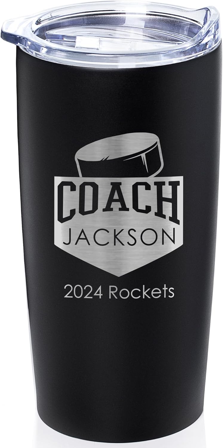 Personalized Hockey Coach Tumbler - Insulated Stainless Steel 20oz