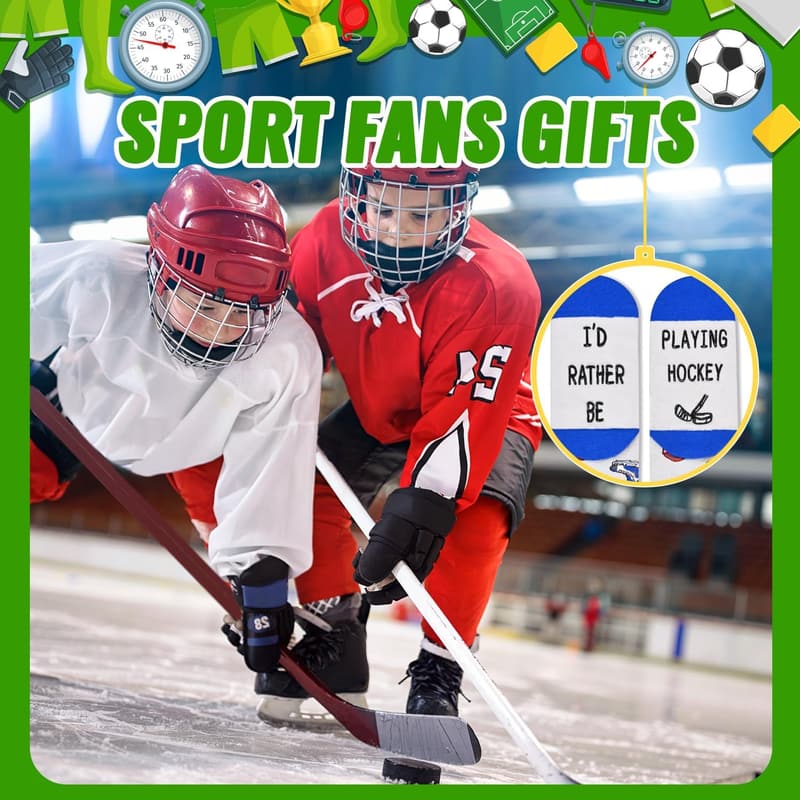 Sports Gift Socks for Kids - Baseball, Hockey, Basketball