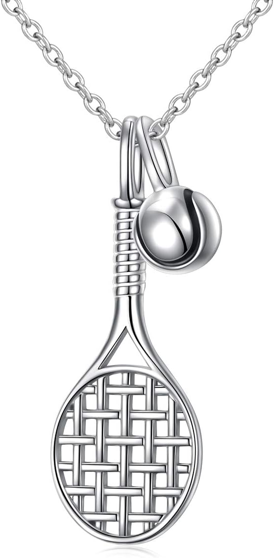 Tennis Lover Necklace - S925 Sterling Silver Racket Pendant