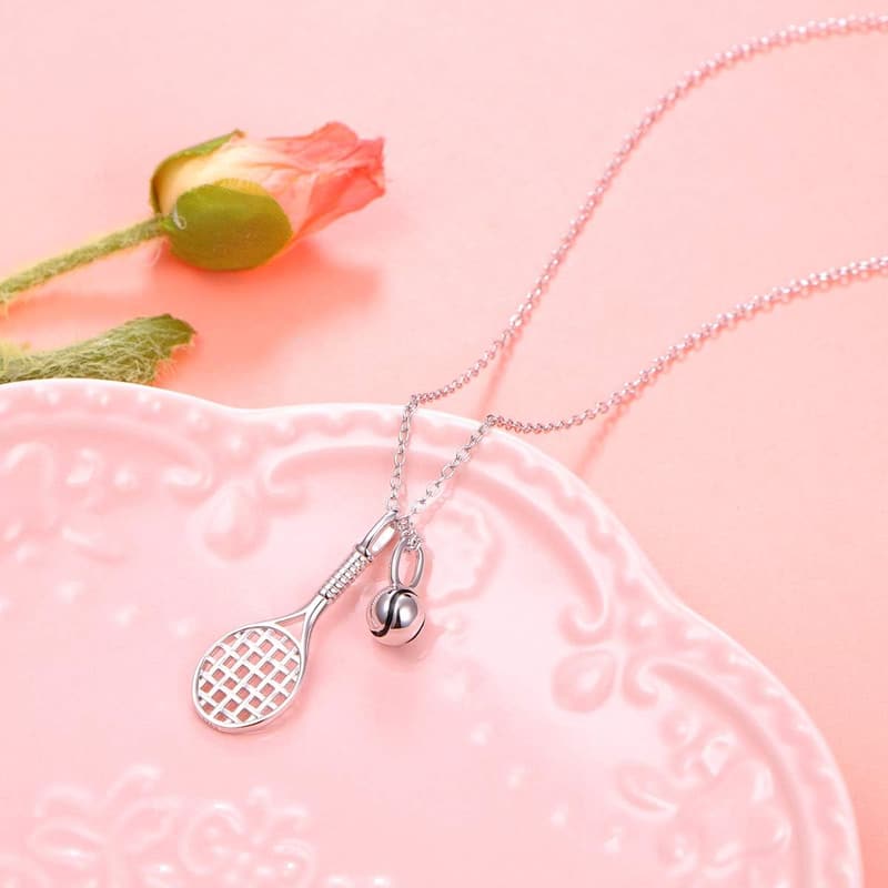 Tennis Lover Necklace - S925 Sterling Silver Racket Pendant